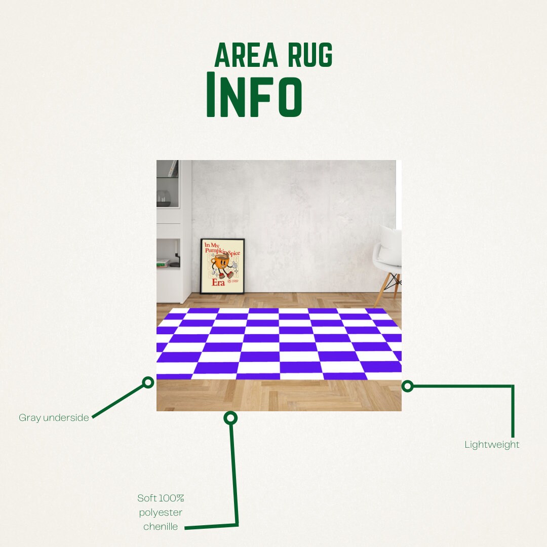 Purple Checkered Rug Checkerboard Rug Geometric Rug Funky Etsy