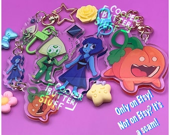 Lapis Peridot Pumpkin dangle and single keychain Steven universe CooperButterStuff