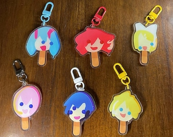 Vocaloid ice cream pop keychains