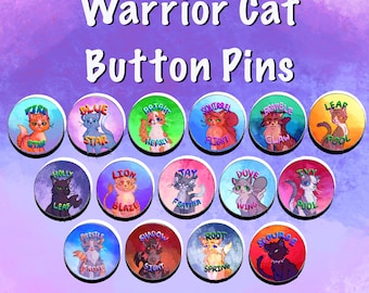 Warrior cats button pins