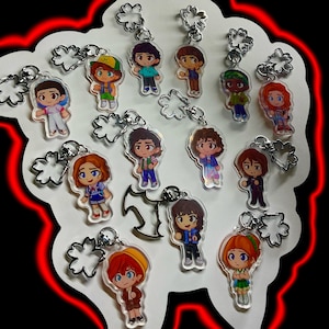 2 inch all st teen character  keychains Steddie stobin Ronance stonathan Chreddie jancy byler