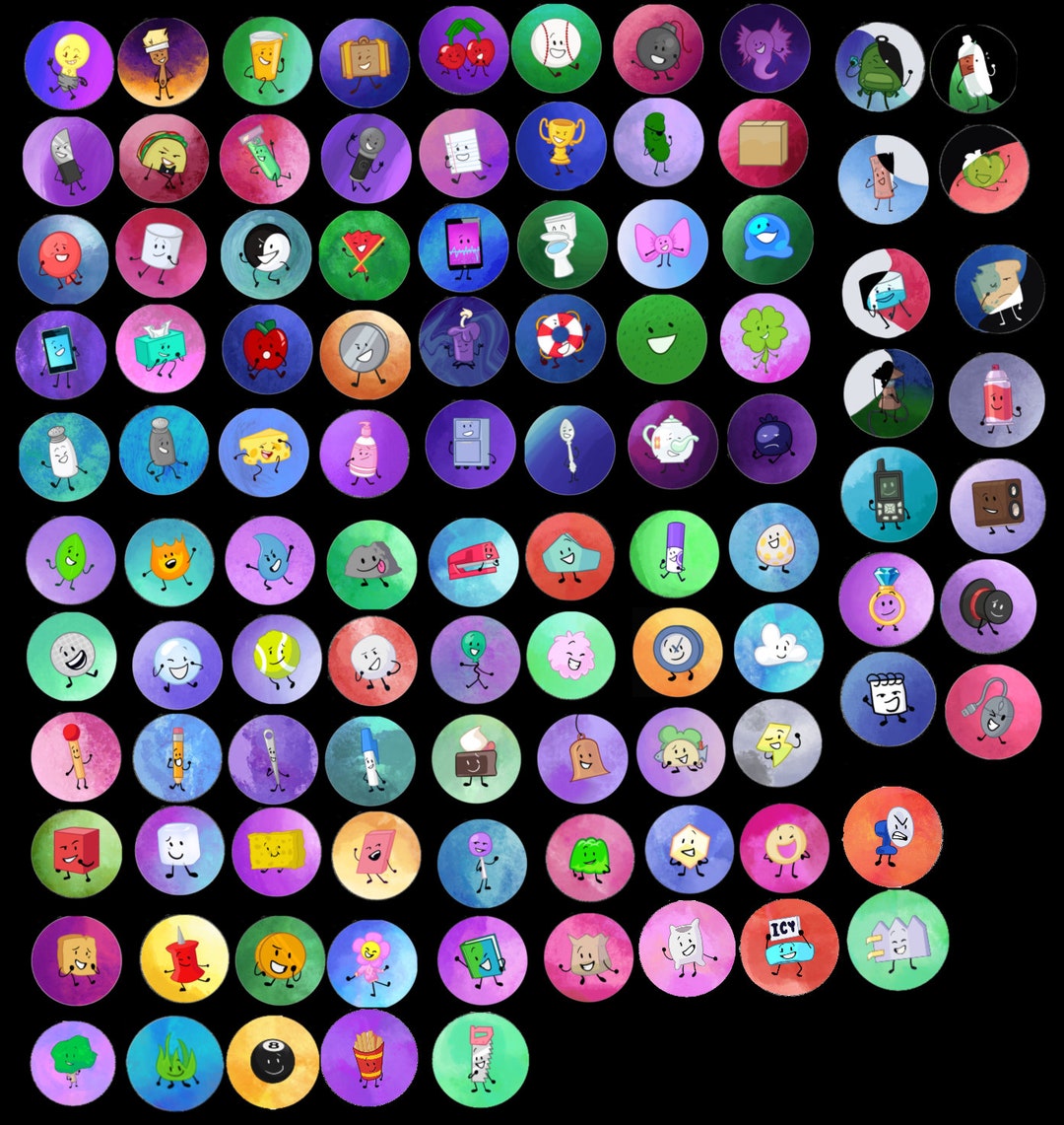 5 Mystery Object Show Button Pin Bundle 5 Random Pins Object Show Bfdi ...