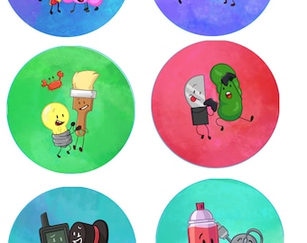 Transgendery BFDI ASSET BUTTON pins - Pride - Object shows