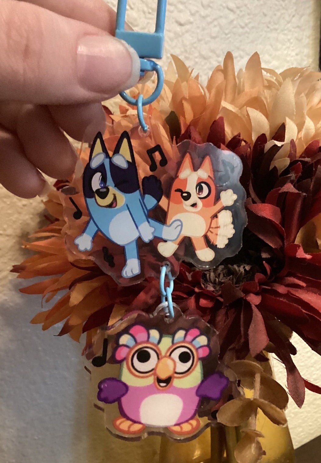 Fan made bluey keychain bingo  heeler chattermax dangle merch fanart