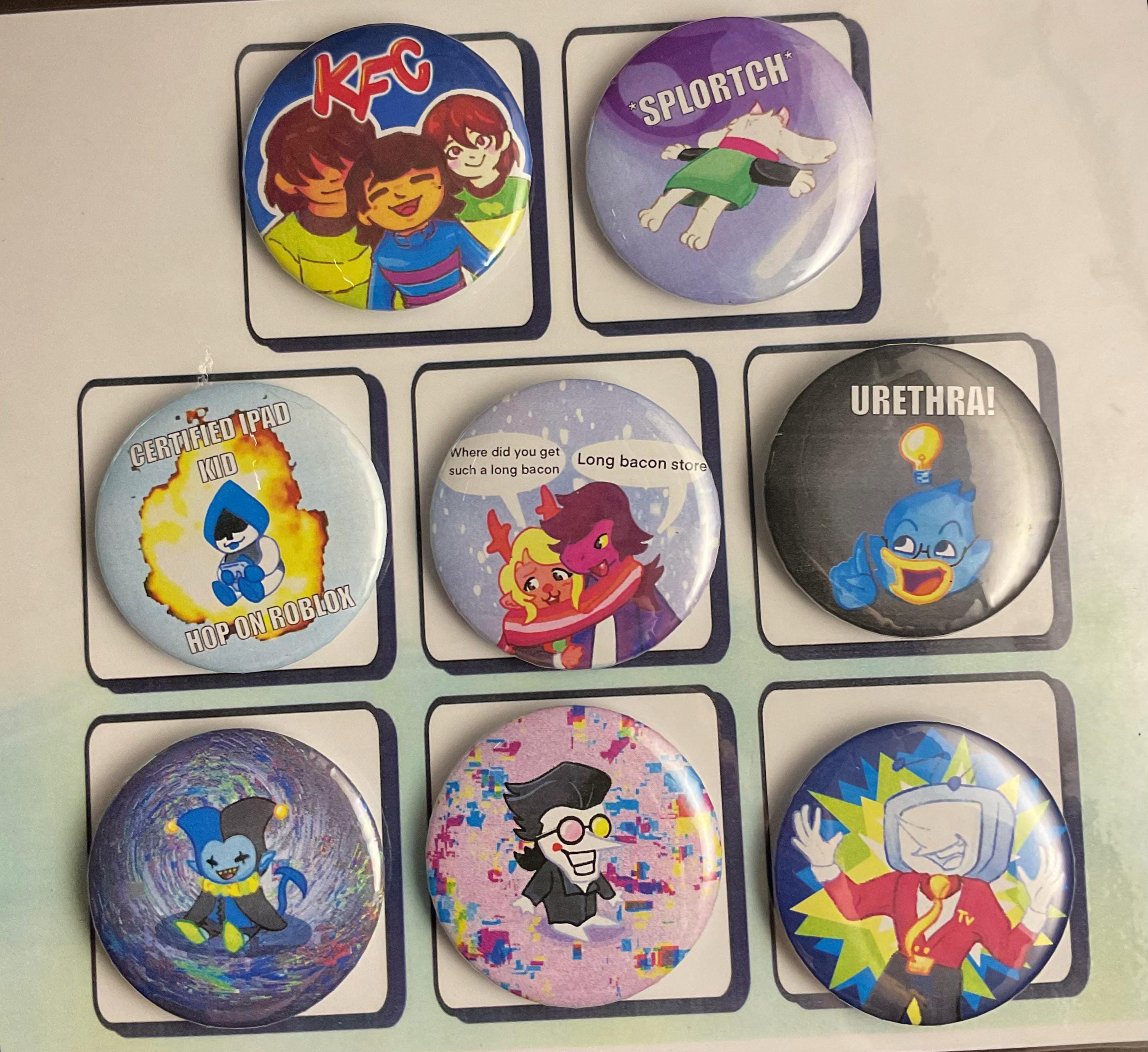 Deltarune funny buttons 2 inch undertale kris lancer Susie ralsie sans ant tenna