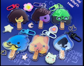 Deltarune popsicle keychain double sided characters Kris dreemur Susie Ralsei Berdly Noelle lancer undertale game CooperButterStuff