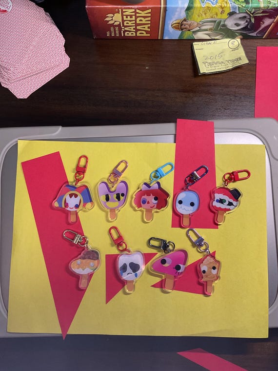 TADC character popsicle keychains The amazing digital circus pomni jax ragatha caine gangle zooble kinged gummi goo