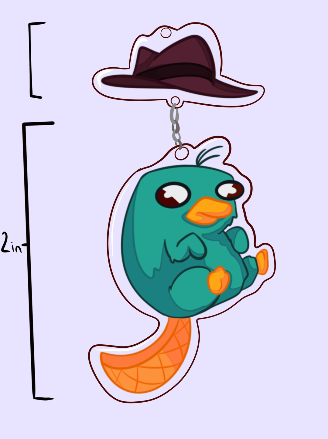 Perry the Platypus Keychain Phineas and Ferb PREORDER Etsy UK