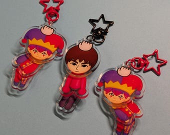 Swinging tomodachi life keychains living the dream Hugh morris (pre order for basic starting mii)