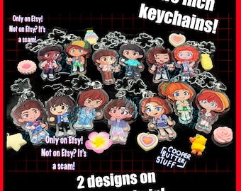 2 inch all st teen character keychains CooperButterStuff Steddie stobin Ronance stonathan Chreddie jancy byler