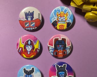 Transformers robots button pin characters autobot decepticon car toy cartoon bot bumblebee Optimus prime starscream rodimus ratchet jazz