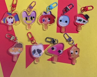 Llaveros de paleta de personajes de TADC El increíble circo digital Pomni Jax Ragatha Caine Gangle Zooble Kinged Gummi Goo