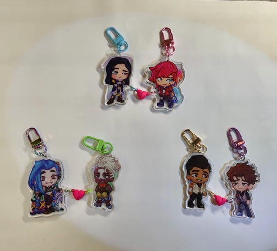 Shipping Arcane Character Keychains Jinx Vi Powder Ekko Caitlyn