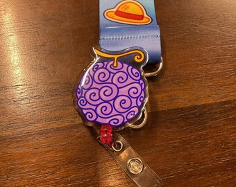 One Piece ASL Inspired Ocean Pirate Anime Lanyard Gum Gum Devil