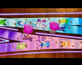 Ditto eeveelutions inspired lanyard and badge reel set
