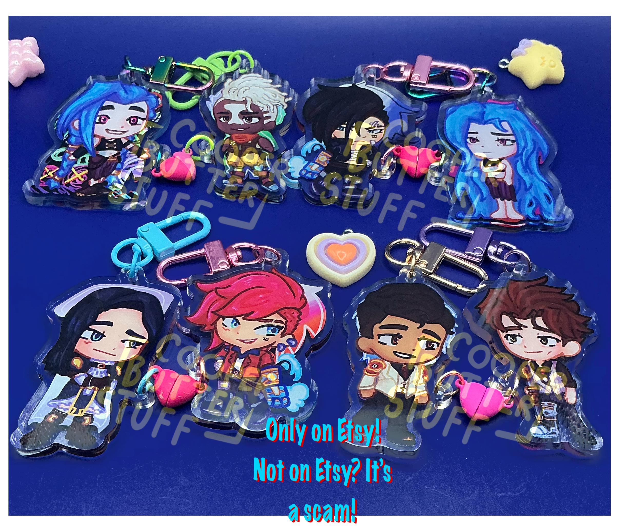 Arcane Duo Keychain | Cooperbutterstuff Magnetic Jinx, Vi, Caitlyn