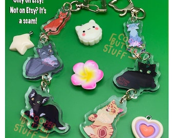 Warrior cats trio triple dangle CooperButterStuff keychains