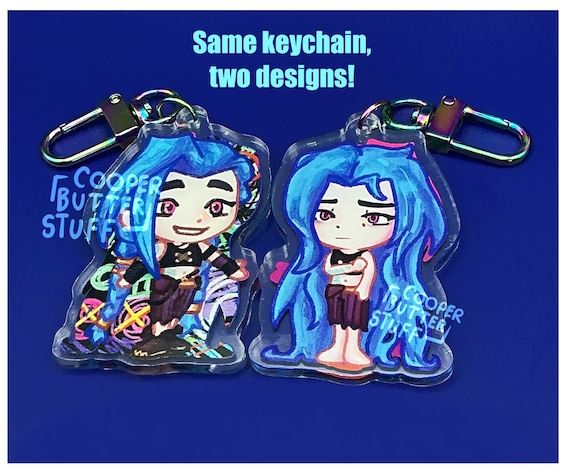 Arcane Character Keychains Jinx Vi Powder Ekko Cooperbutterstuff
