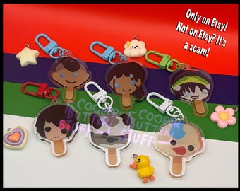 Element bending fan keychain CooperButterStuff popsicle ice cream fanart cartoon