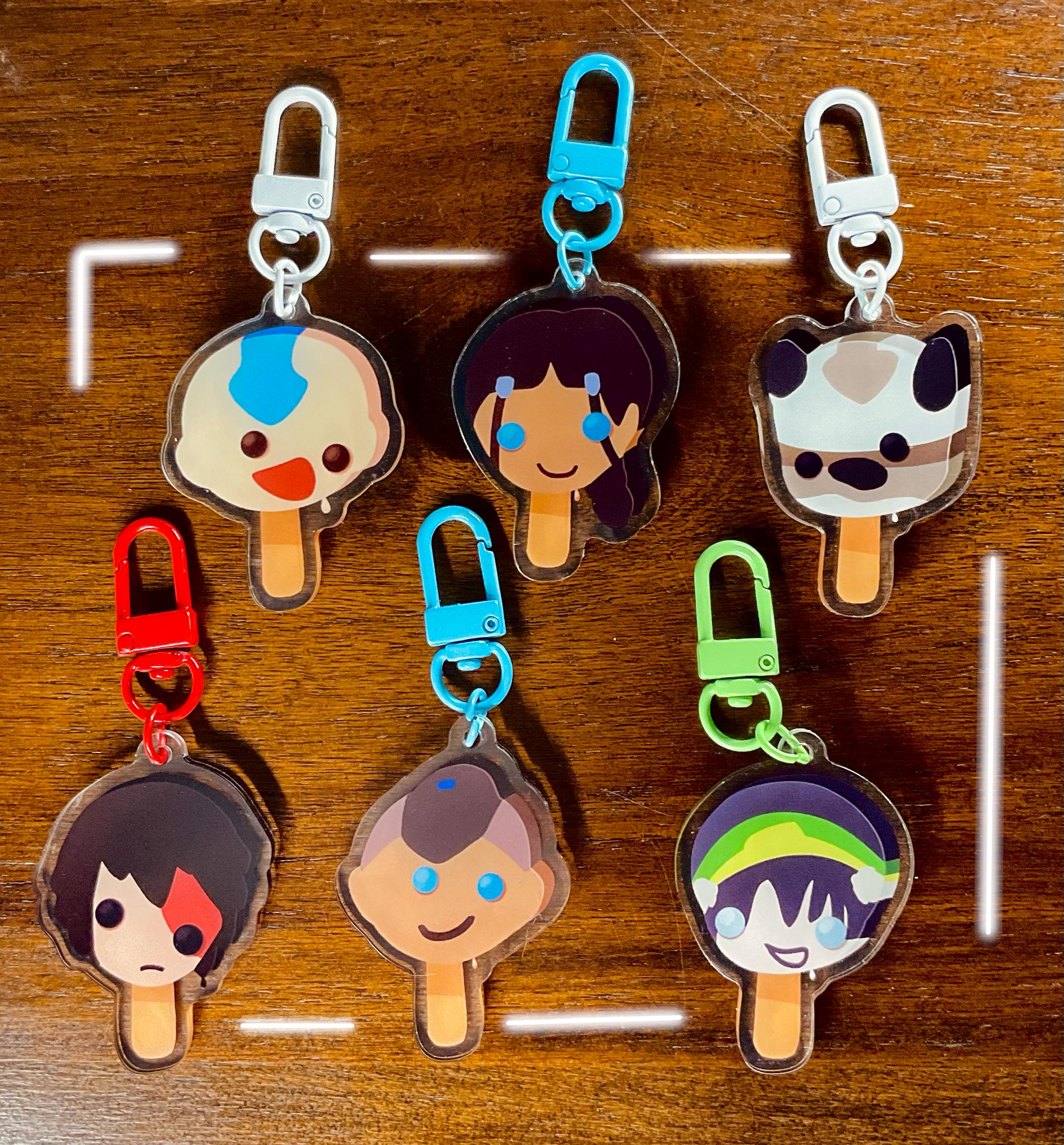 Element Bending Fan Keychain Popsicle Ice Cream Fanart Cartoon - Etsy