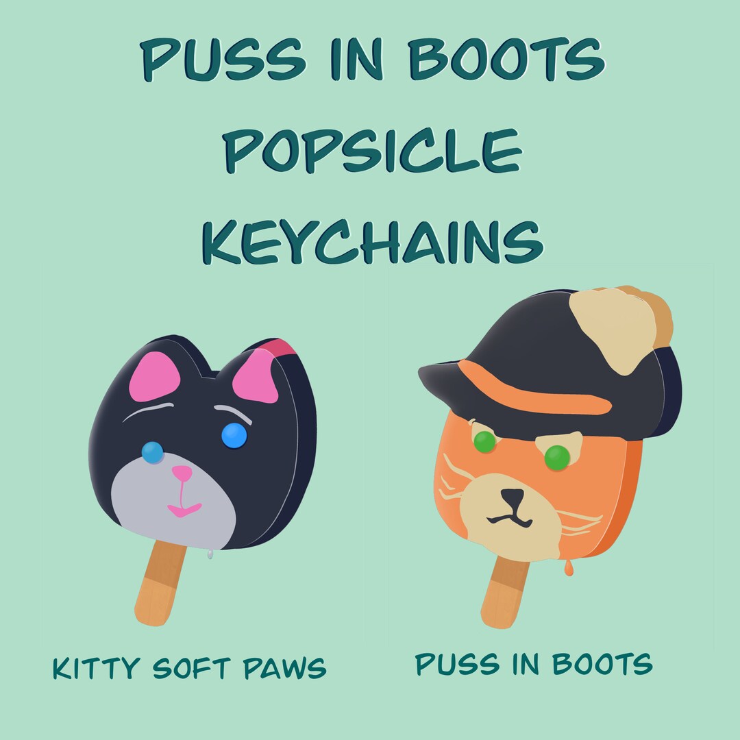 Puss in Boots Characters as Popsicles Keychains PREORDER Etsy Australia