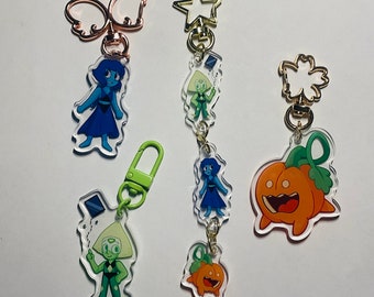 Lapis Peridot Pumpkin dangle and single keychain Steven universe