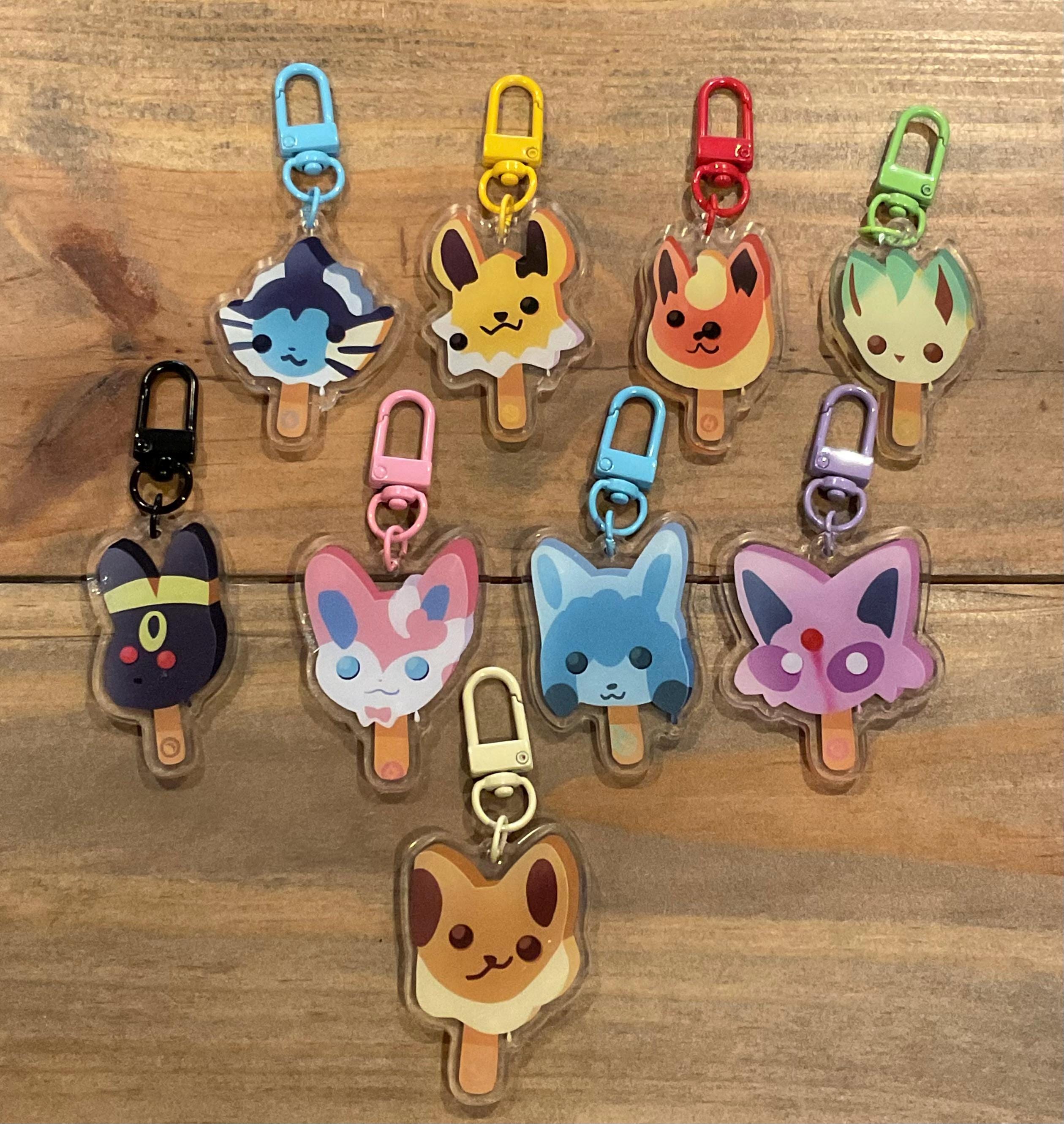 Popsicle Pokemon Eevee Eeveelution Keychains Evolution Umbreon