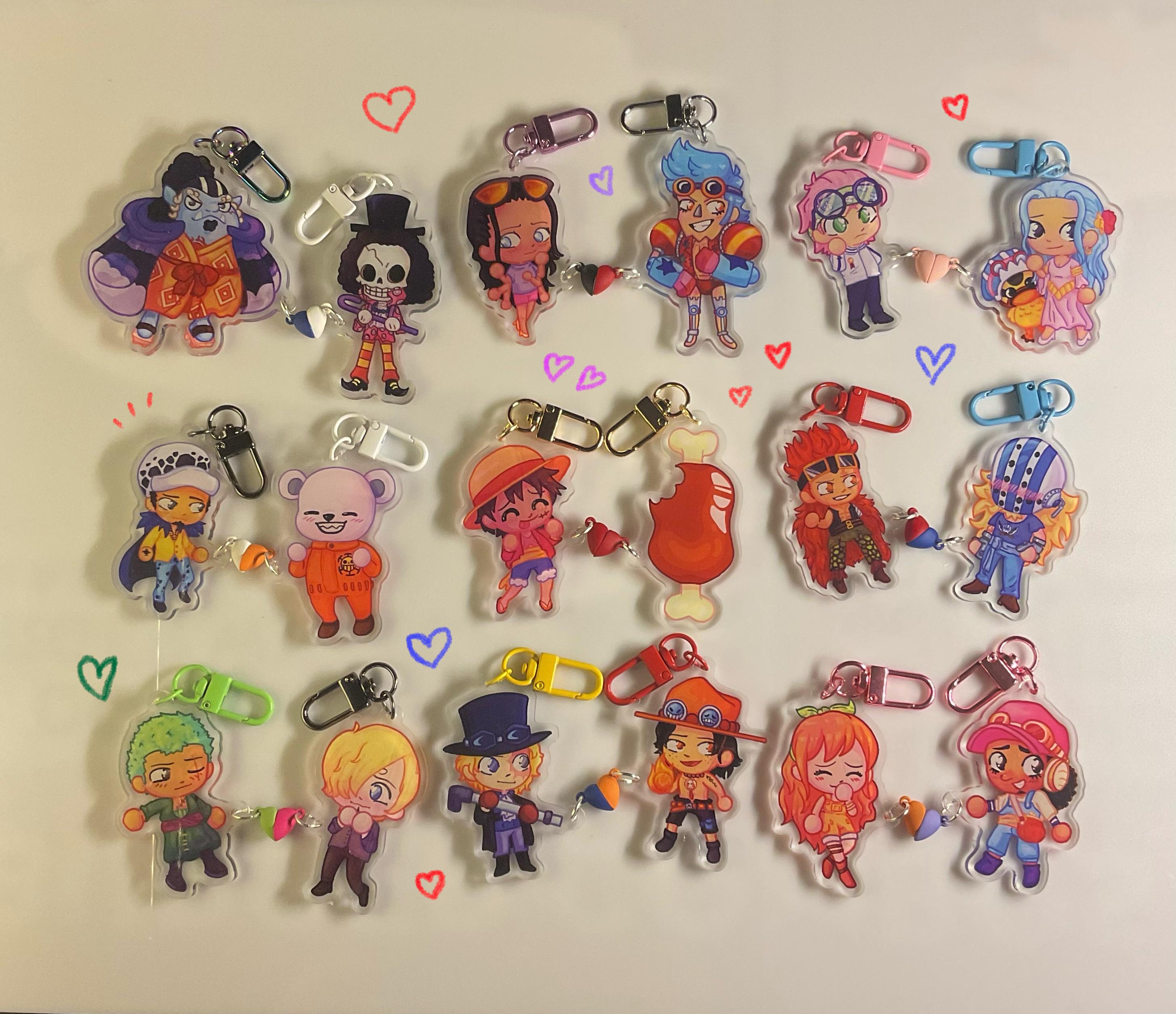One Piece Ship Keychain Magnet Heart Romance or Friendship Charms
