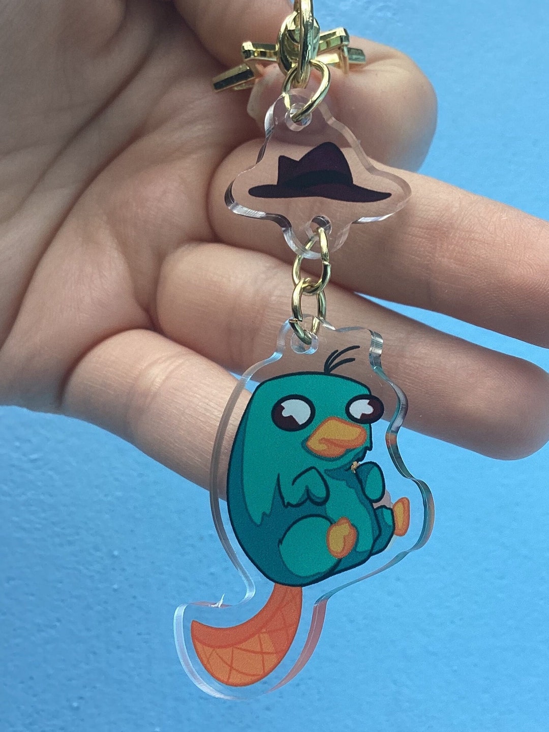 Perry the Platypus Keychain Phineas and Ferb Etsy