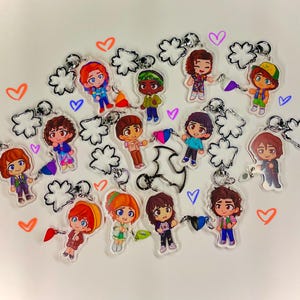 ST mix and match ship pair keychains things byler ronance steddie Lumax 80s horror retro show
