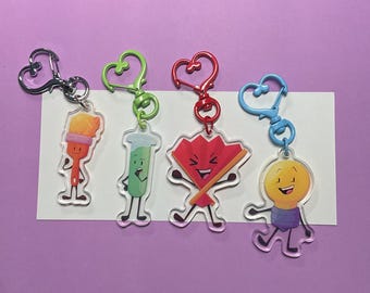 The bright lights keychains inanimate insanity object show Osc lightbulb fan test tube paint brush