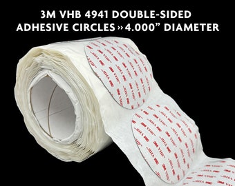 3M VHB 4941 Double-Sided Adhesive Circles >> 4.000" Diameter, Grey