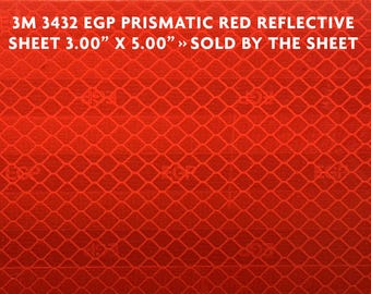 3M 3432 Engineer Grade Prismatic Reflective Tape (EGP), Red, 3.00" x 5.00" Sheet, Sold by the Sheet!