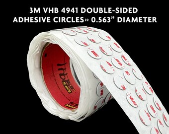 3M VHB 4941 Double-Sided Adhesive Circles >> 0.563" Diameter, Grey