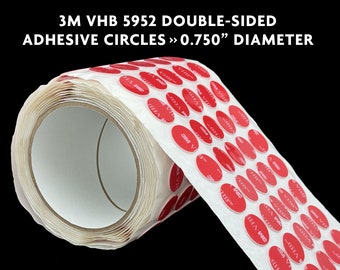 3M VHB 5952 Double-Sided Adhesive Circles >> 0.750" Diameter, White