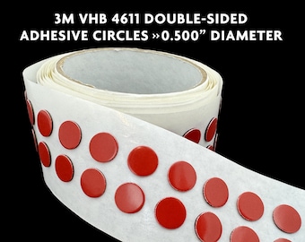 3M VHB 4611 Double-Sided Adhesive Circles >> 0.500" Diameter / Up to 450 Degrees F!!