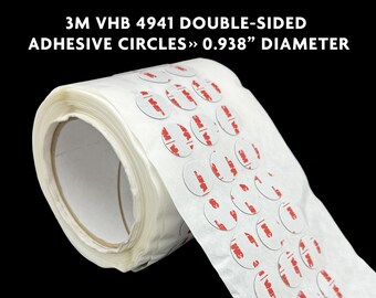 3M VHB 4941 Double-Sided Adhesive Circles >> 0.938" Diameter, Grey