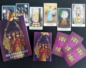 Hekatiko Tarot Deck - Hekate tarot, 78 kaarten + handleiding, Indie tarot deck, RWS gebaseerd, Waarzeggerij, Hecate, Hekatean, Hecatean, Tarot doek