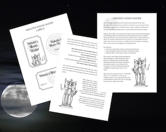 Hekate's Moon Water - afdrukbare Grimoire-pagina's