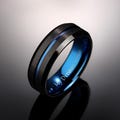 Black & Blue Tungsten Ring,Dual-Tone Brushed Finish Band,Men's Wedding Band,Black Tungsten Carbide Ring,Modern Promise Ring,Anniversary Gift product logo