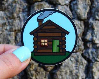 Log Cabin Sticker