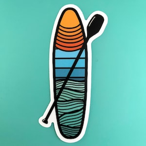 Paddle Boarding Sticker / Beach Sunset Sticker