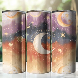 Himmlischer Mond, Mythologie, Astrologie-Design, Universum, 20 Unzen Skinny Tumbler Sublimationsdesign, konische und gerade Becherverpackung, PNG