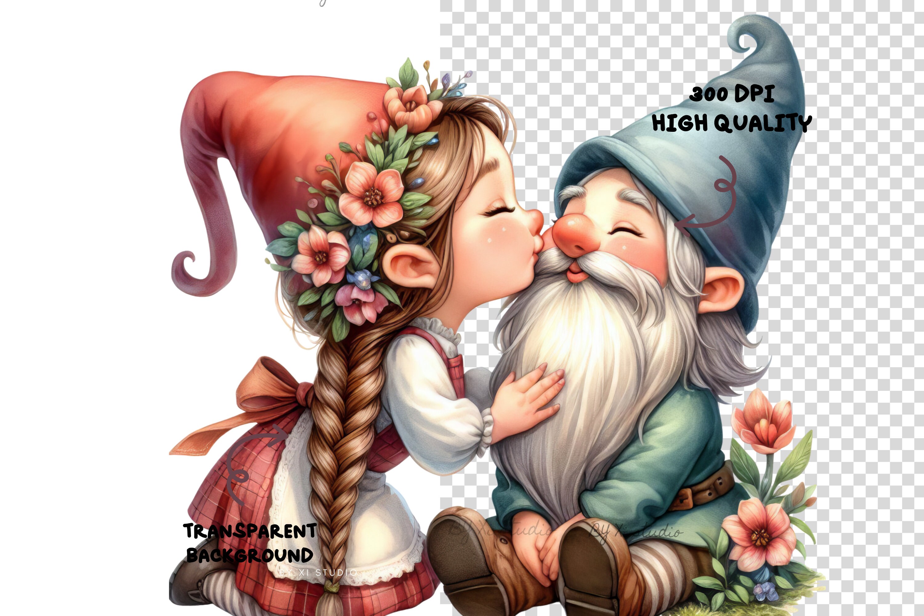 kissing-couple-keychain-kissing-gnome-couple-digital-graphic-with