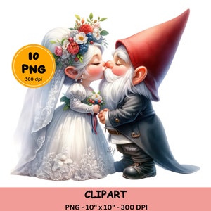 Braut und Bräutigam Gnome png, Braut und Bräutigam Gnome png, Hochzeit Gnome Paar Sublimation, Gerade verheiratet Auto, Hochzeitselemente