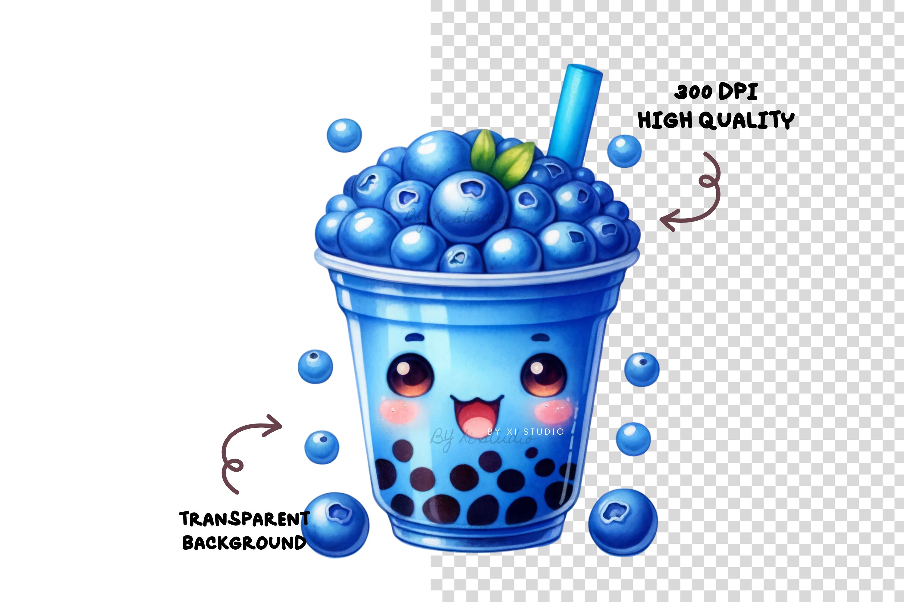 Kawaii Bubble Tea Clipart, Cute Boba Tea Clipart, Boba Tea Cartoon