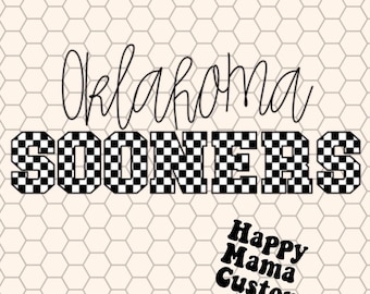 Boomer png, Karierter Druck OU, Oklahoma Universität png, OU digitale Datei