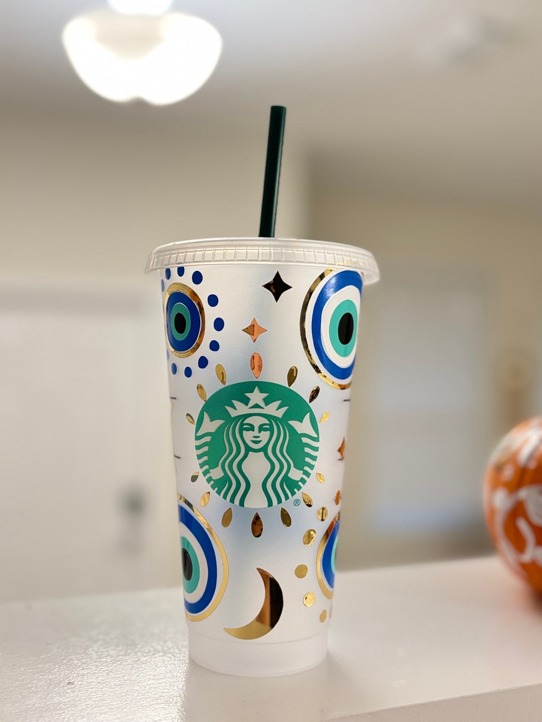 Evil Eye Starbucks Cold Cup Blue Evil Eye Cup Spiritual Etsy