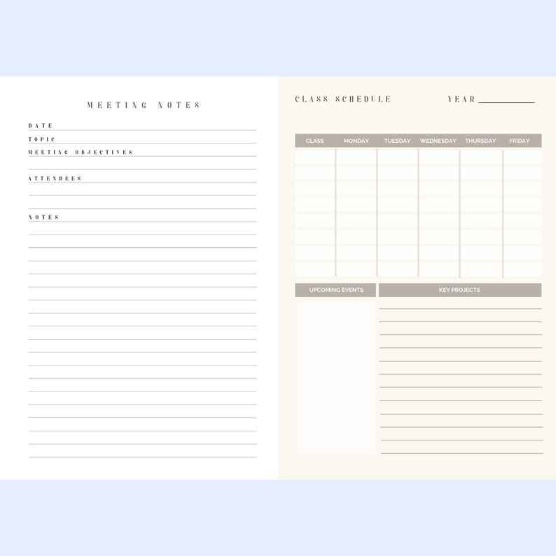Back-to-school Notes Template Bundle Printables in Two Colors, 6 ...