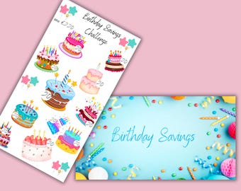 Birthday Savings Challenge | Save 220 Pounds | Cash Stuffing Tracker | Budget Binder Insert UK | Money Saving Planner